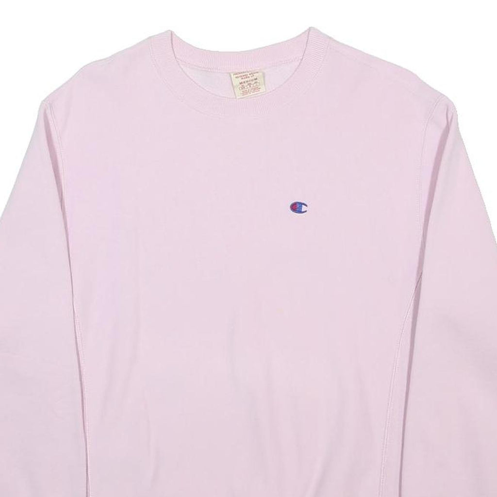 CHAMPION REVERSE WEAVE Womens Pink Crew Neck M Classic Logo Sweatshirt Pullover