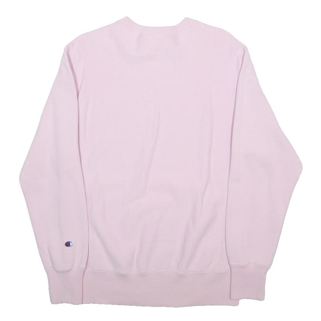 CHAMPION REVERSE WEAVE Womens Pink Crew Neck M Classic Logo Sweatshirt Pullover