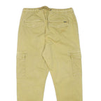 INDICODE JEANS Mens Slim Beige Cargo Trousers W28 L26 Drawstring Cotton Blend