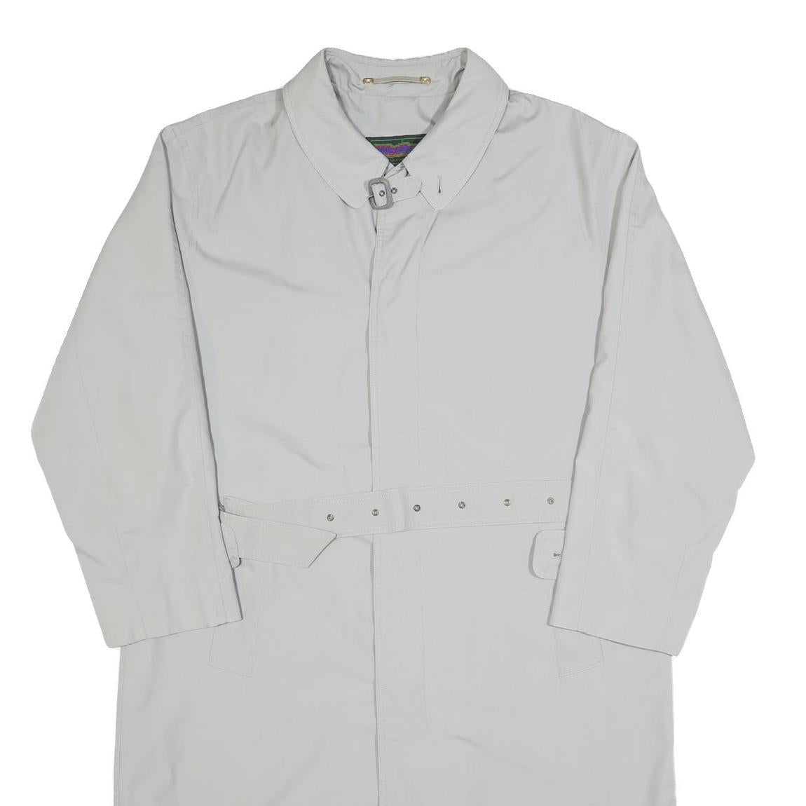 WESTBURY Mens White Classic Long Sleeve Button Cotton Blend Jacket L Plain