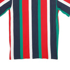 KARL KANI Mens Red & Green Striped Graphic T-Shirt S Short Sleeve Crew Neck