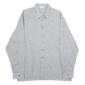 ESCO Mens Blue & White Check Shirt L Cotton Long Sleeve Button Closure