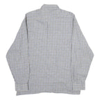 ESCO Mens Blue & White Check Shirt L Cotton Long Sleeve Button Closure