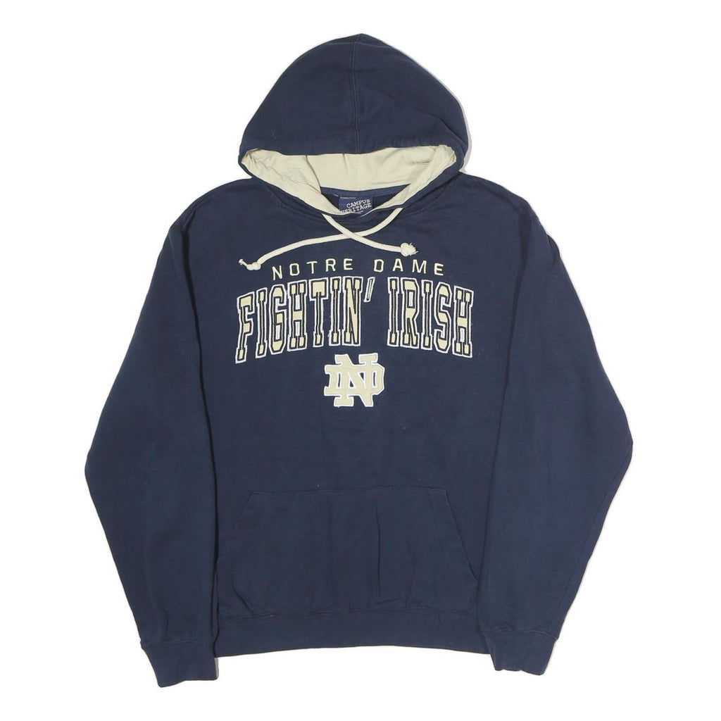 CAMPUS HERTITAGE Mens Navy Cotton Hoodie M Notre Dame Fightin' Irish Pullover