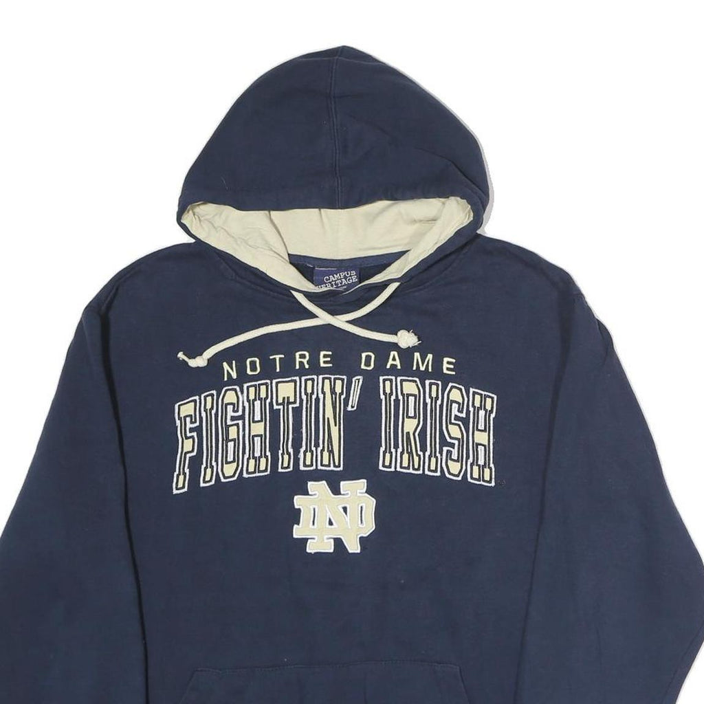 CAMPUS HERTITAGE Mens Navy Cotton Hoodie M Notre Dame Fightin' Irish Pullover