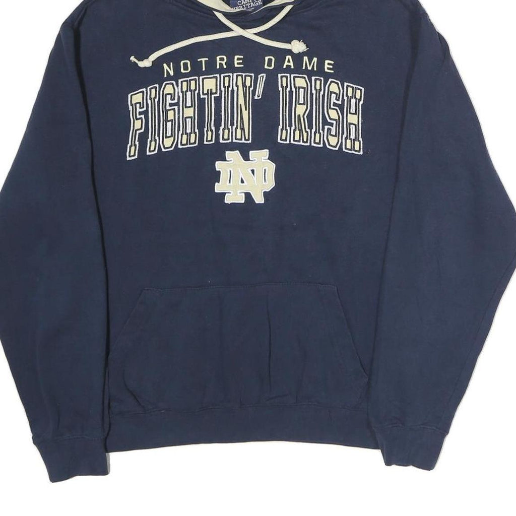 CAMPUS HERTITAGE Mens Navy Cotton Hoodie M Notre Dame Fightin' Irish Pullover