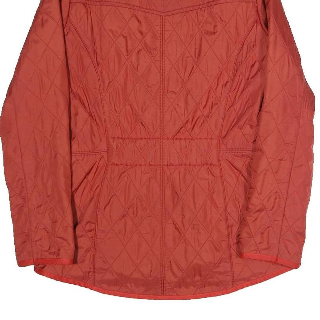 BARBOUR Womens Red Classic Jacket UK 10 Quilted Polyester Blend Zip Fastening