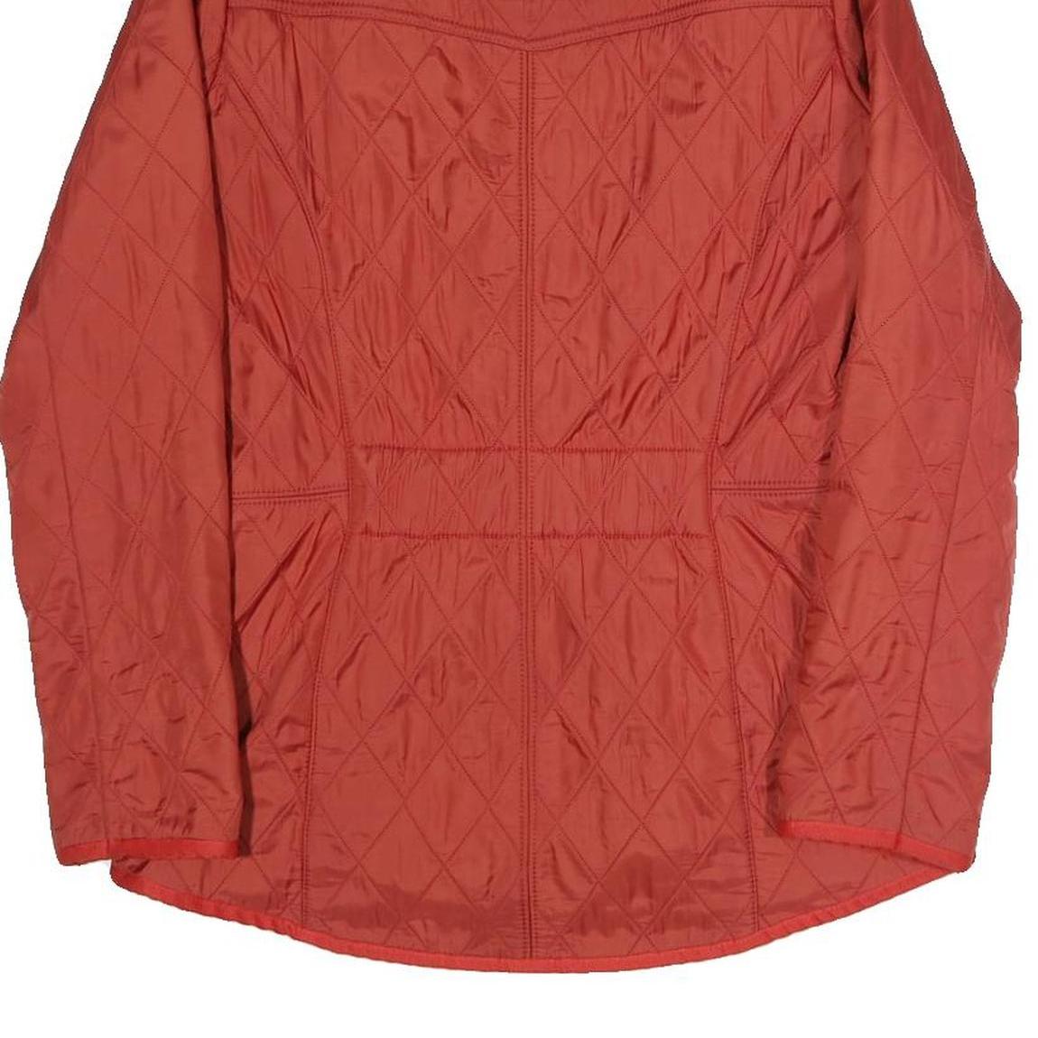BARBOUR Womens Red Classic Jacket UK 10 Quilted Polyester Blend Zip Fastening