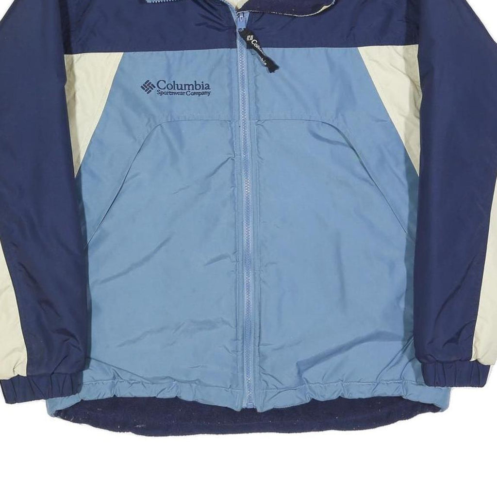 COLUMBIA Womens Blue & Cream Colourblock Polyester Blend Jacket L Outdoor