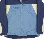 COLUMBIA Womens Blue & Cream Colourblock Polyester Blend Jacket L Outdoor