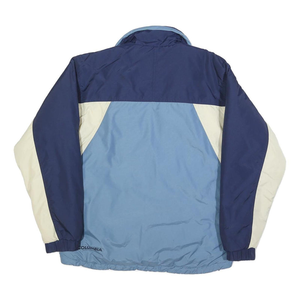 COLUMBIA Womens Blue & Cream Colourblock Polyester Blend Jacket L Outdoor