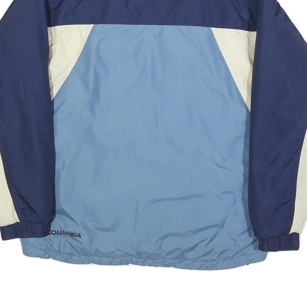 COLUMBIA Womens Blue & Cream Colourblock Polyester Blend Jacket L Outdoor
