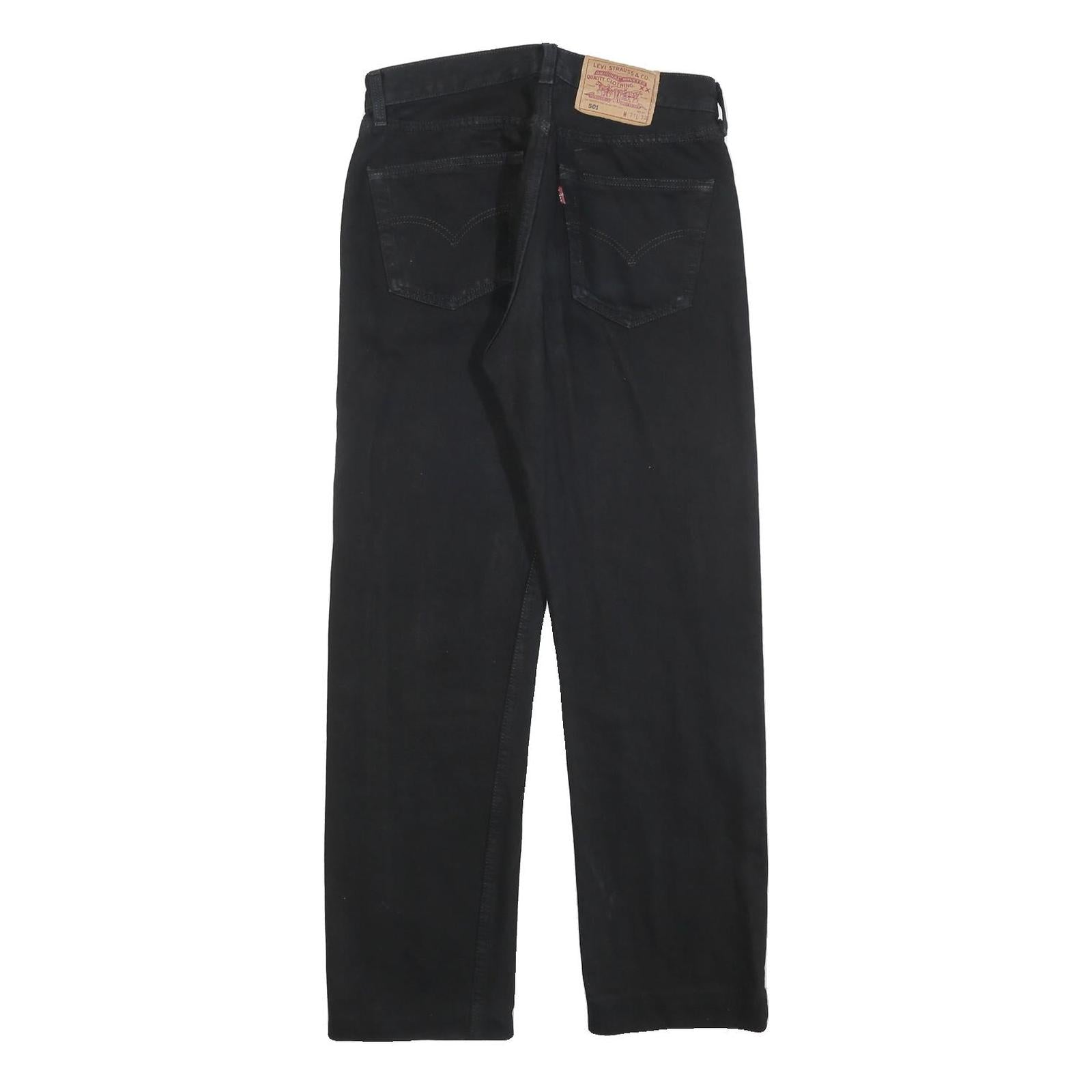 LEVI'S 501 Mens Regular Black Denim Raw Jeans W31 L28 Classic Button Fly