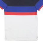 TOMMY HILFIGER Mens Blue Red & White Polo Shirt Short Sleeve M Cotton Blend