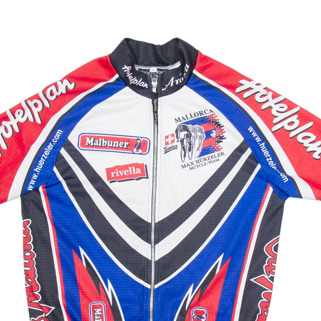 MICHEL JORDI Cycling Full Zip Mens Jersey Blue M