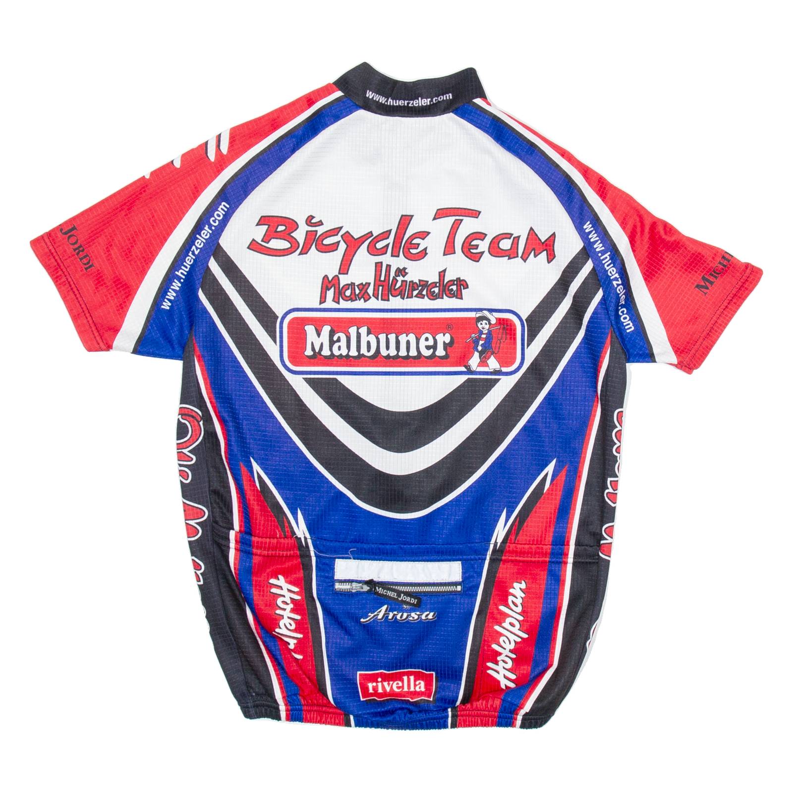 MICHEL JORDI Cycling Full Zip Mens Jersey Blue M