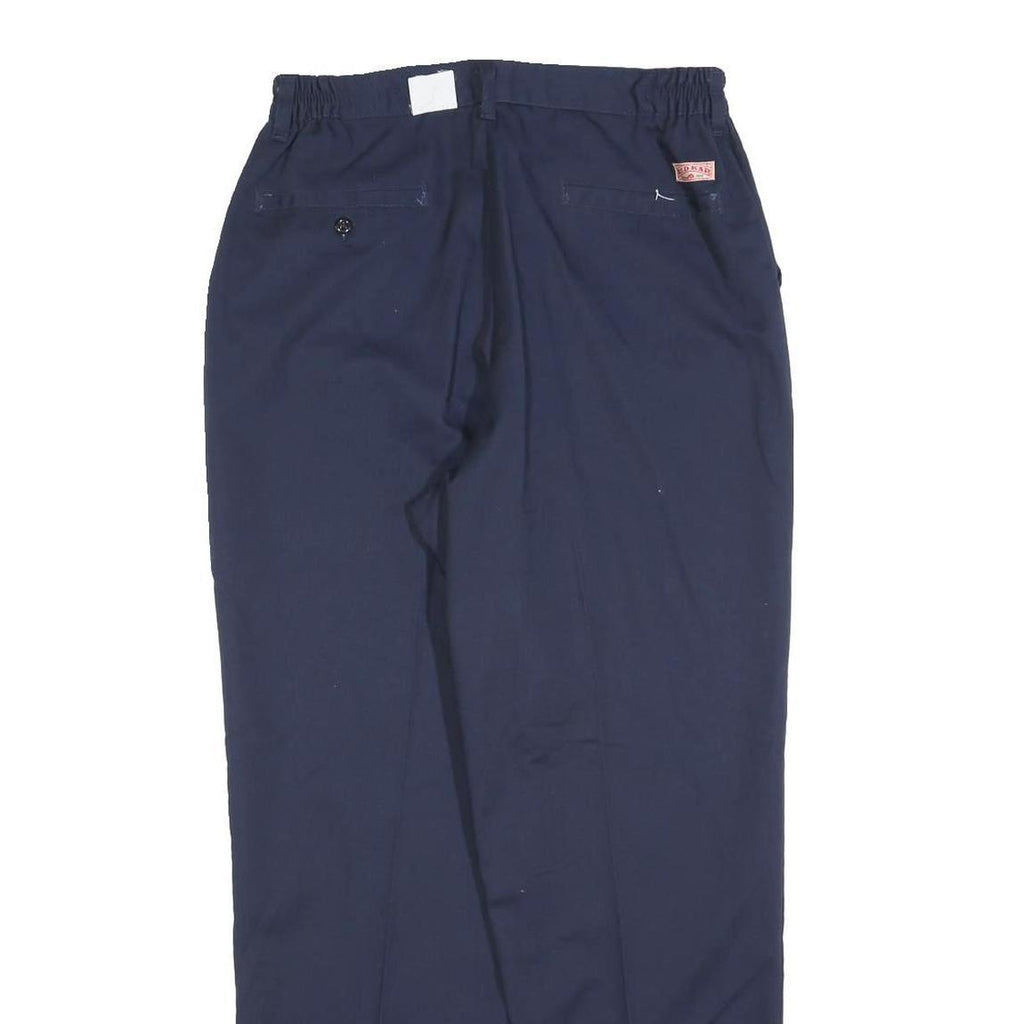 RED KAP Mens Cotton Blend Navy Regular Fit Straight Leg Trousers W30 L30