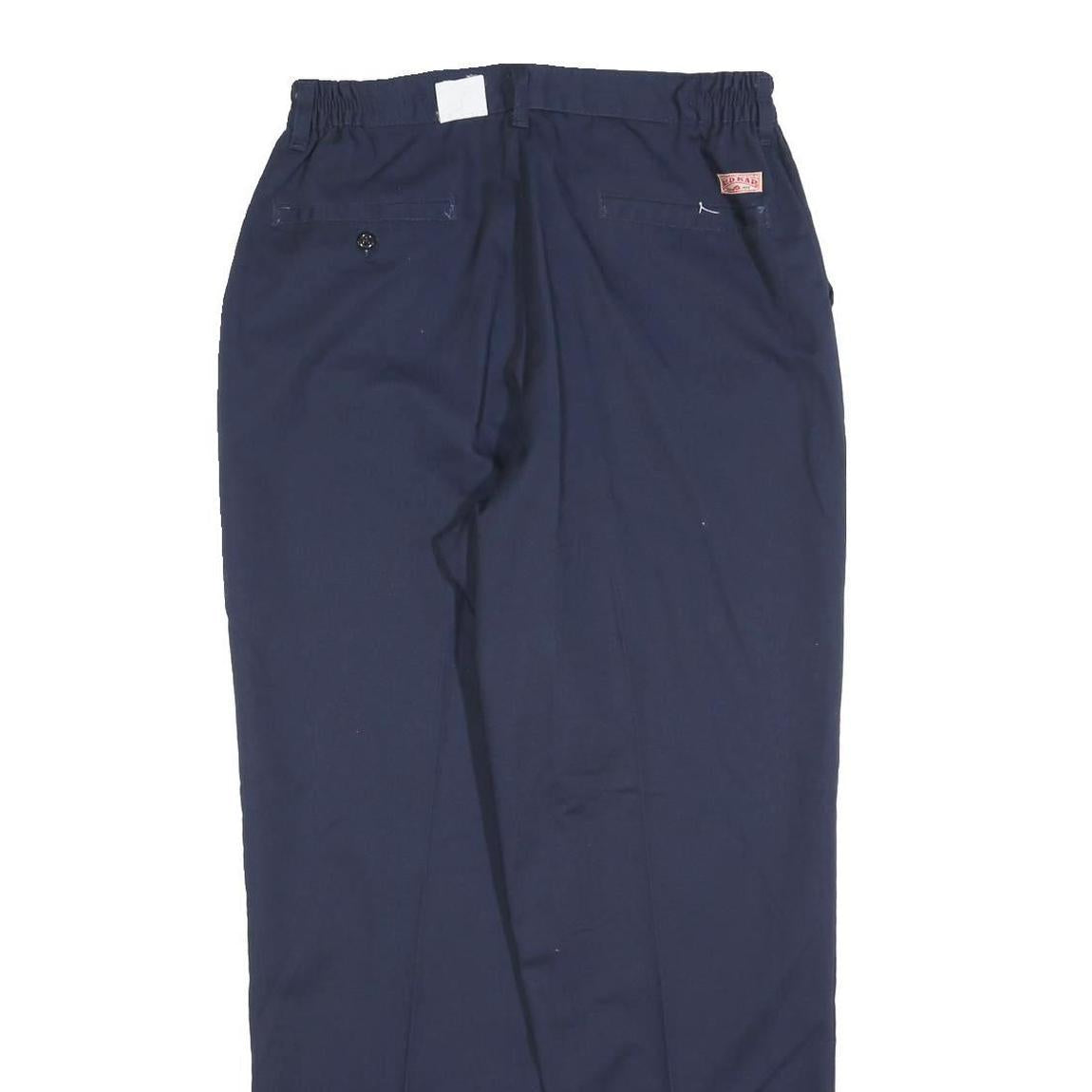 RED KAP Mens Cotton Blend Navy Regular Fit Straight Leg Trousers W30 L30