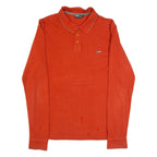 LEE Mens Polo Shirt Orange Long Sleeve L