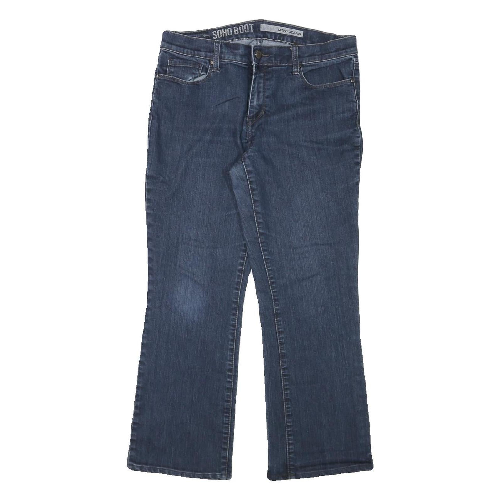 DKNY Womens Jeans Blue Regular Bootcut Denim Medium W31 L25 Zip Closure