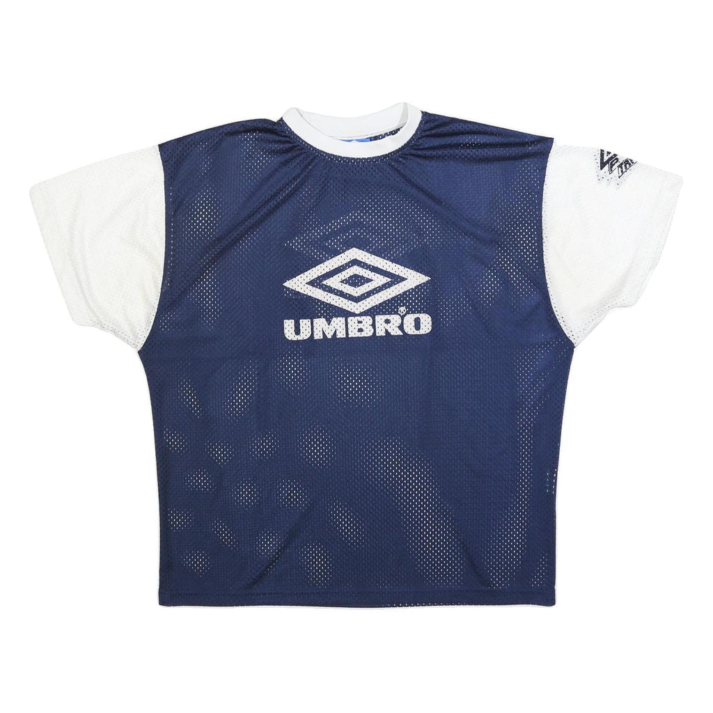 UMBRO Mens Blue & White Graphic T-Shirt 2XL Short Sleeve Crew Neck Sportswear