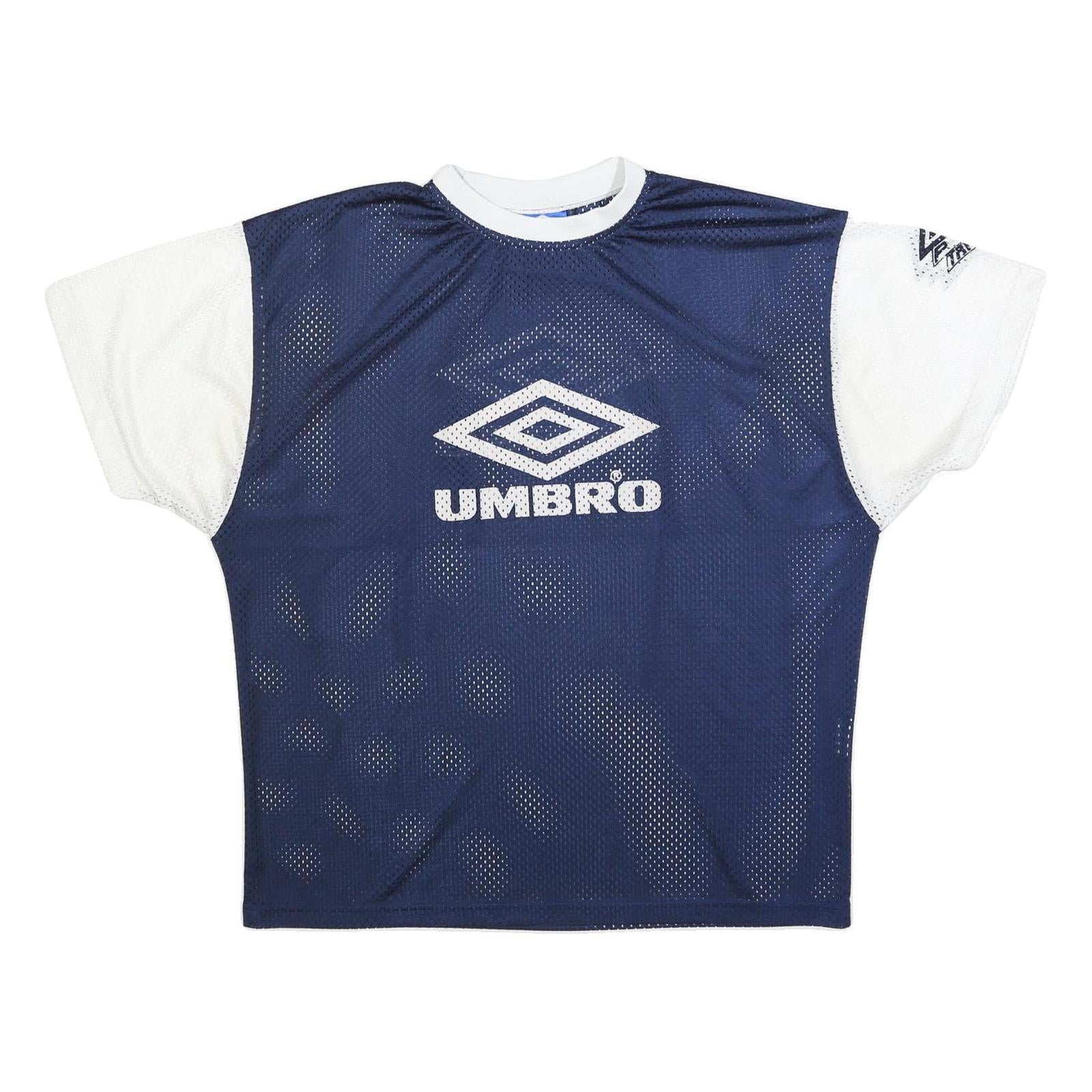 UMBRO Mens Blue & White Graphic T-Shirt 2XL Short Sleeve Crew Neck Sportswear