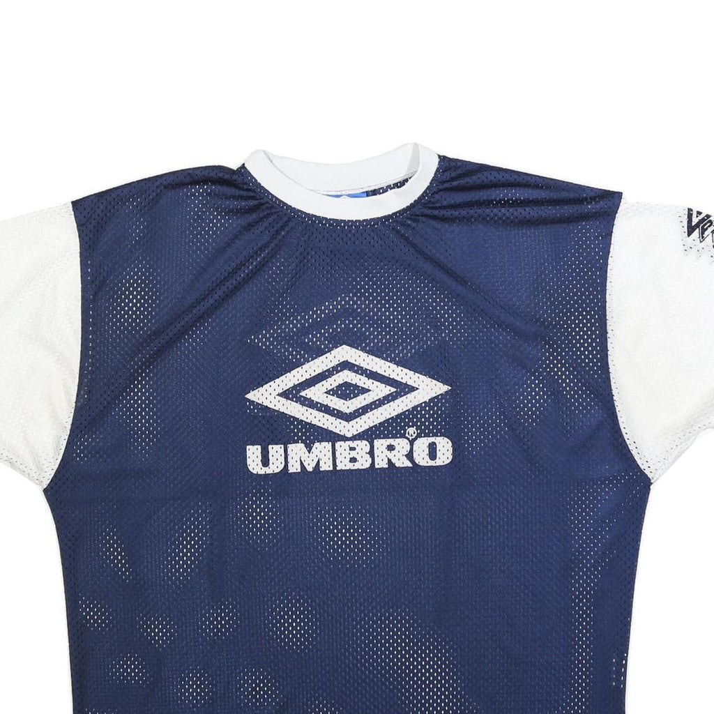 UMBRO Mens Blue & White Graphic T-Shirt 2XL Short Sleeve Crew Neck Sportswear