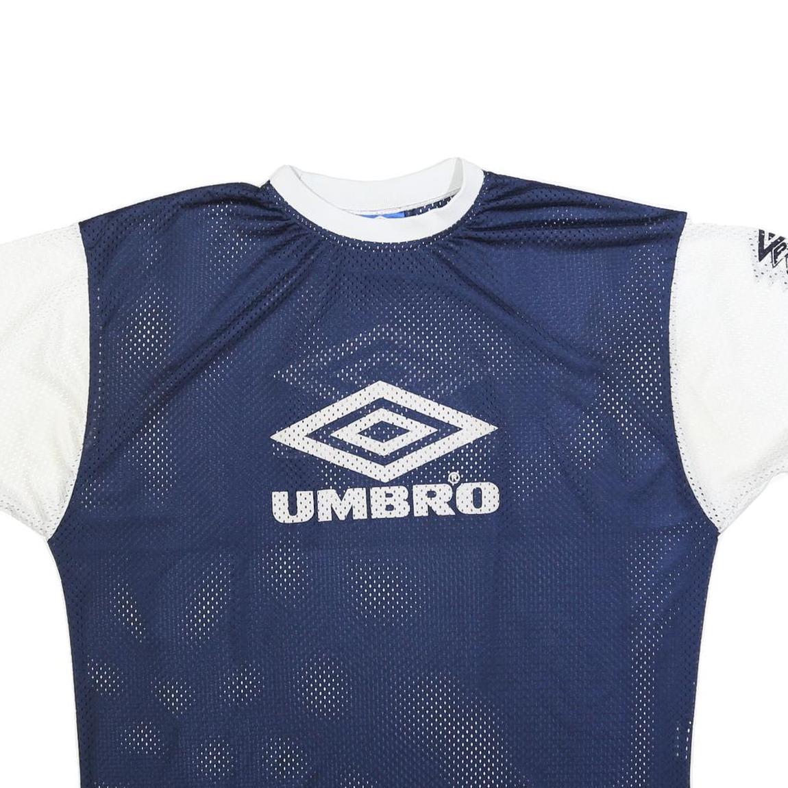 UMBRO Mens Blue & White Graphic T-Shirt 2XL Short Sleeve Crew Neck Sportswear