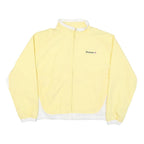 REEBOK Mens Yellow & White Zip Jacket M Polyester Blend Plain Sportswear Casual