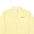 REEBOK Mens Yellow & White Zip Jacket M Polyester Blend Plain Sportswear Casual