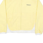 REEBOK Mens Yellow & White Zip Jacket M Polyester Blend Plain Sportswear Casual