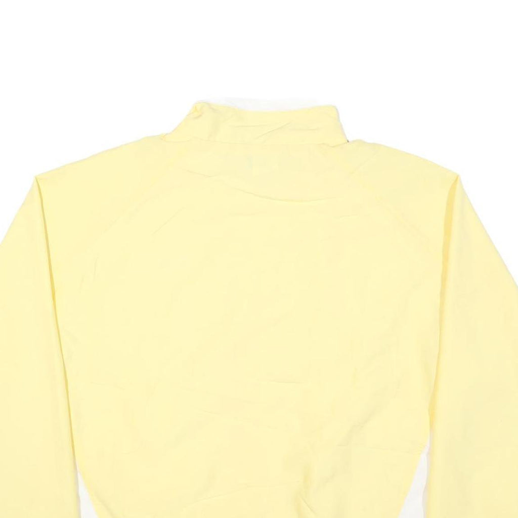REEBOK Mens Yellow & White Zip Jacket M Polyester Blend Plain Sportswear Casual