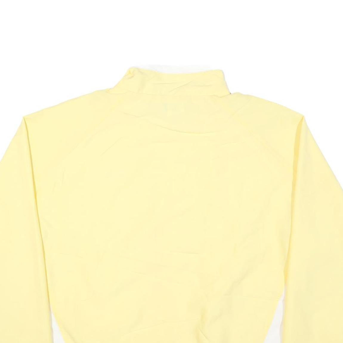 REEBOK Mens Yellow & White Zip Jacket M Polyester Blend Plain Sportswear Casual