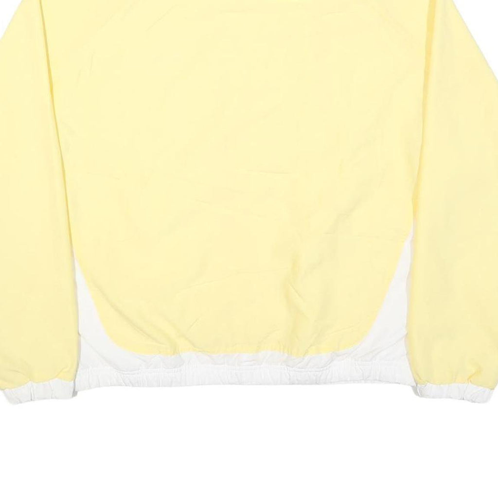 REEBOK Mens Yellow & White Zip Jacket M Polyester Blend Plain Sportswear Casual