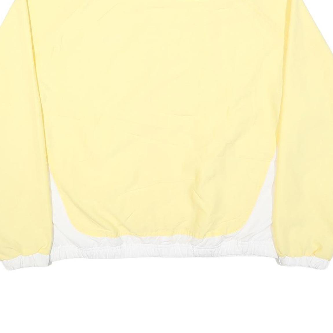 REEBOK Mens Yellow & White Zip Jacket M Polyester Blend Plain Sportswear Casual