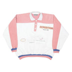 TAKE OFF ADIDAS ORIGINALS Womens White & Pink Expedition Collar 2XL Sweatshirt
