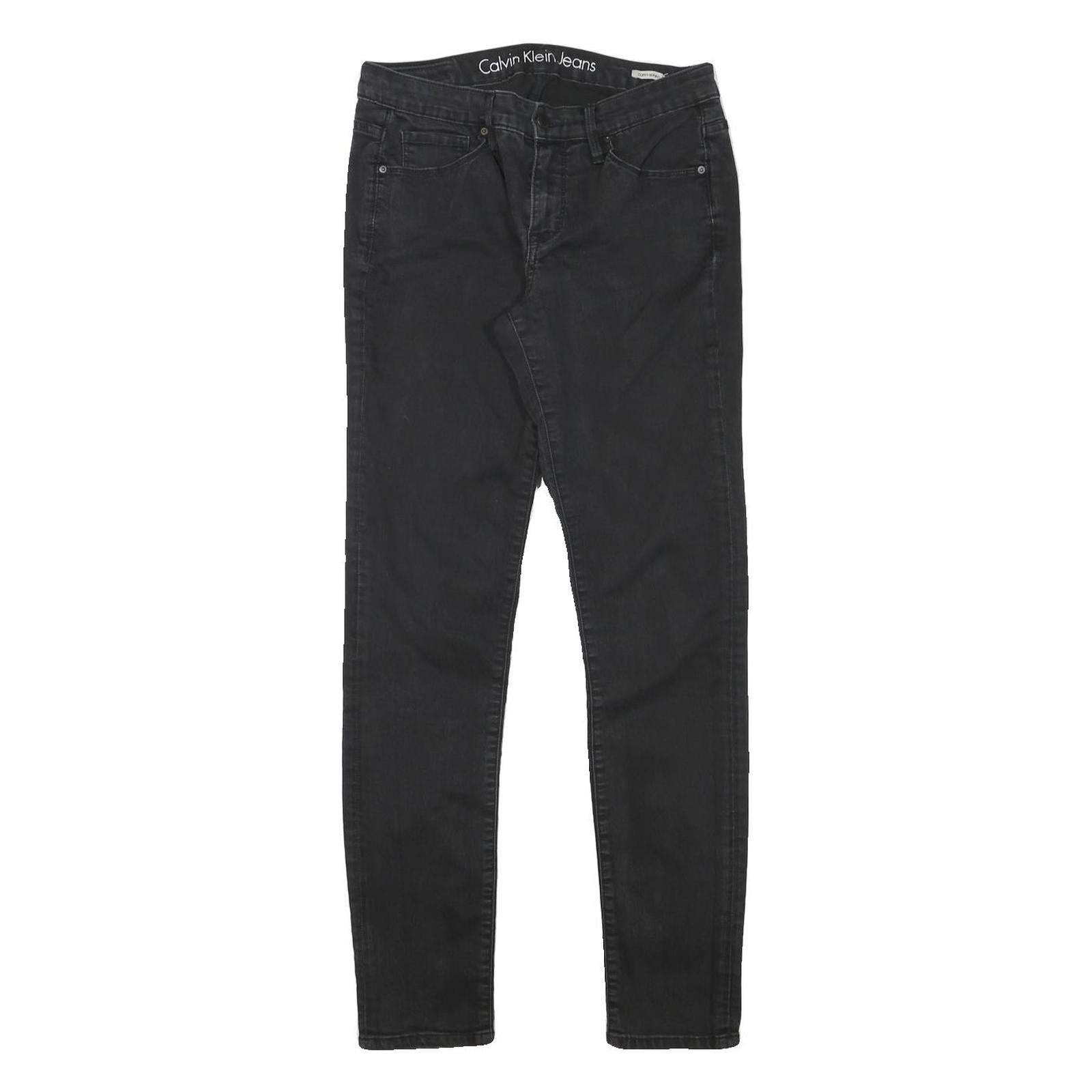 CALVIN KLEIN JEANS Womens Slim Black Skinny Denim Medium W28 L30 Cotton Blend