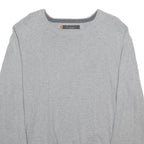 BEN SHERMAN Mens Grey Plain Cotton Jumper Crew Neck Basic Knit L Casual Knitwear