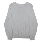 BEN SHERMAN Mens Grey Plain Cotton Jumper Crew Neck Basic Knit L Casual Knitwear