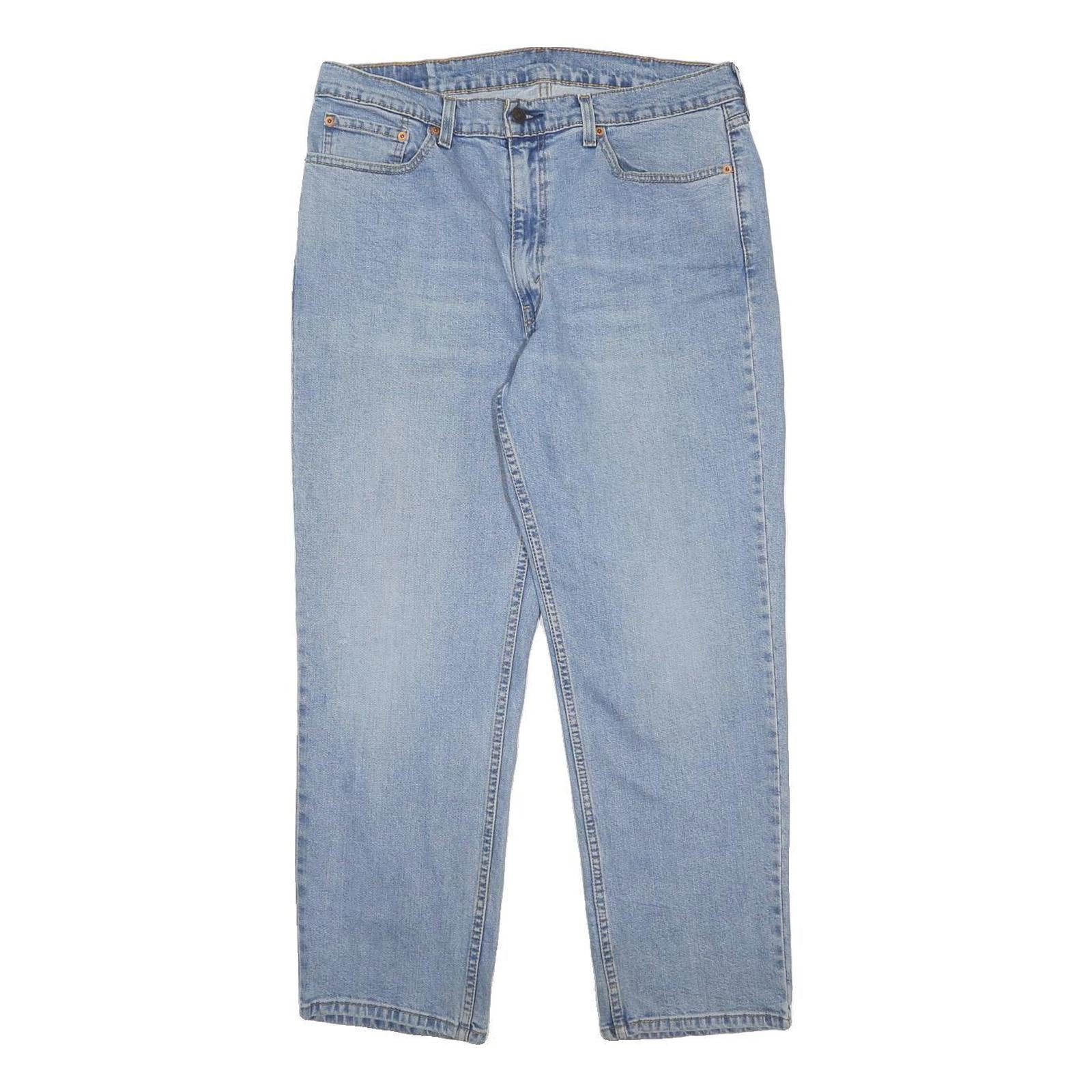 LEVI'S 550 Tapered Mens Jeans Blue Relaxed Denim Light W34 L29 Cotton Blend Zip