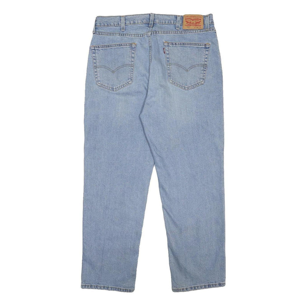 LEVI'S 550 Tapered Mens Jeans Blue Relaxed Denim Light W34 L29 Cotton Blend Zip