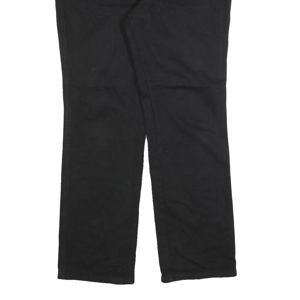 WRANGLER Mens Black Regular Straight Denim Dark W36 L32 Cotton Zip Jeans