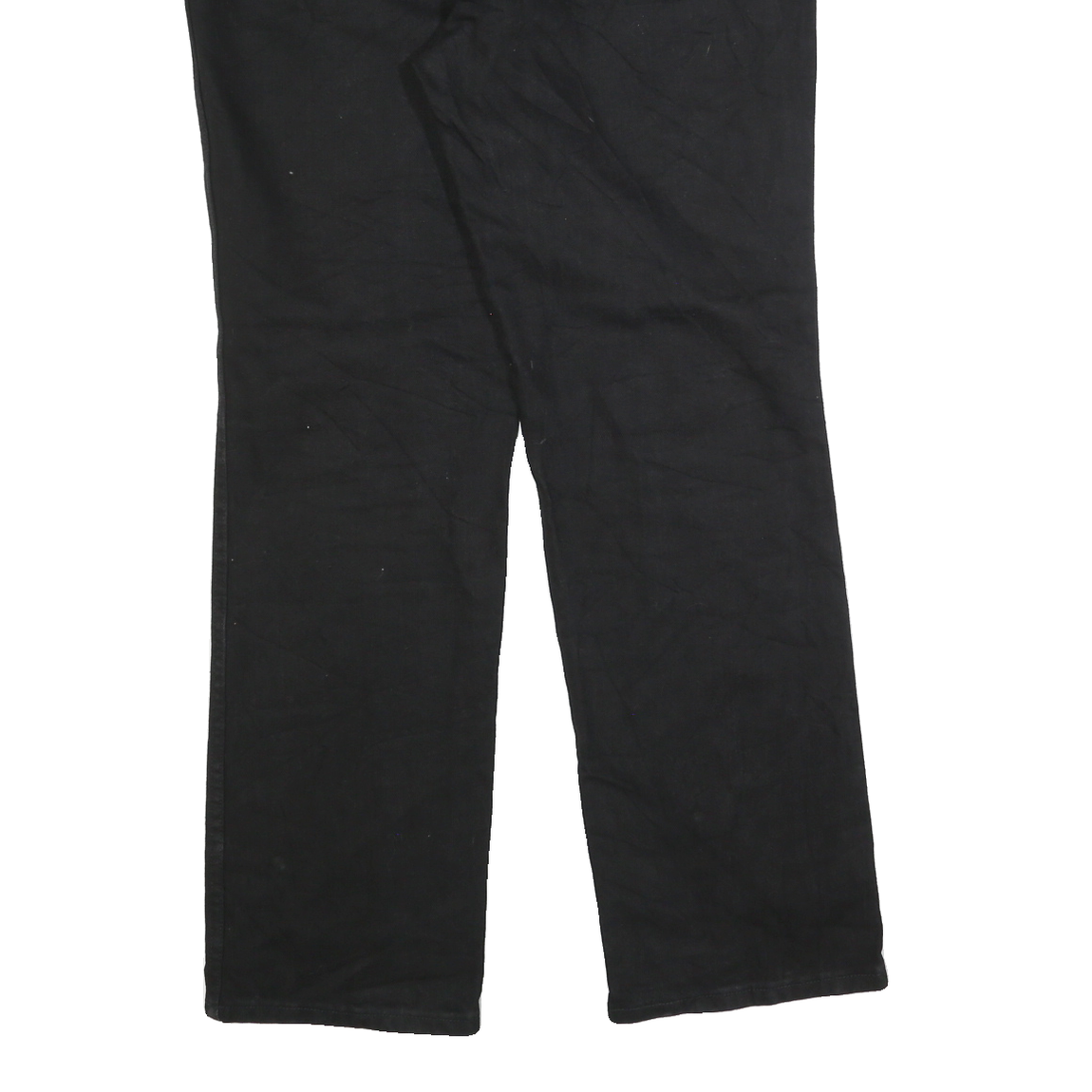 WRANGLER Mens Black Regular Straight Denim Dark W36 L32 Cotton Zip Jeans