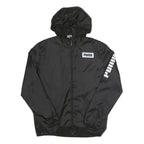 PUMA Mens Black Hoodie Zip Jacket S Polyester Plain Sports Casual Lightweight