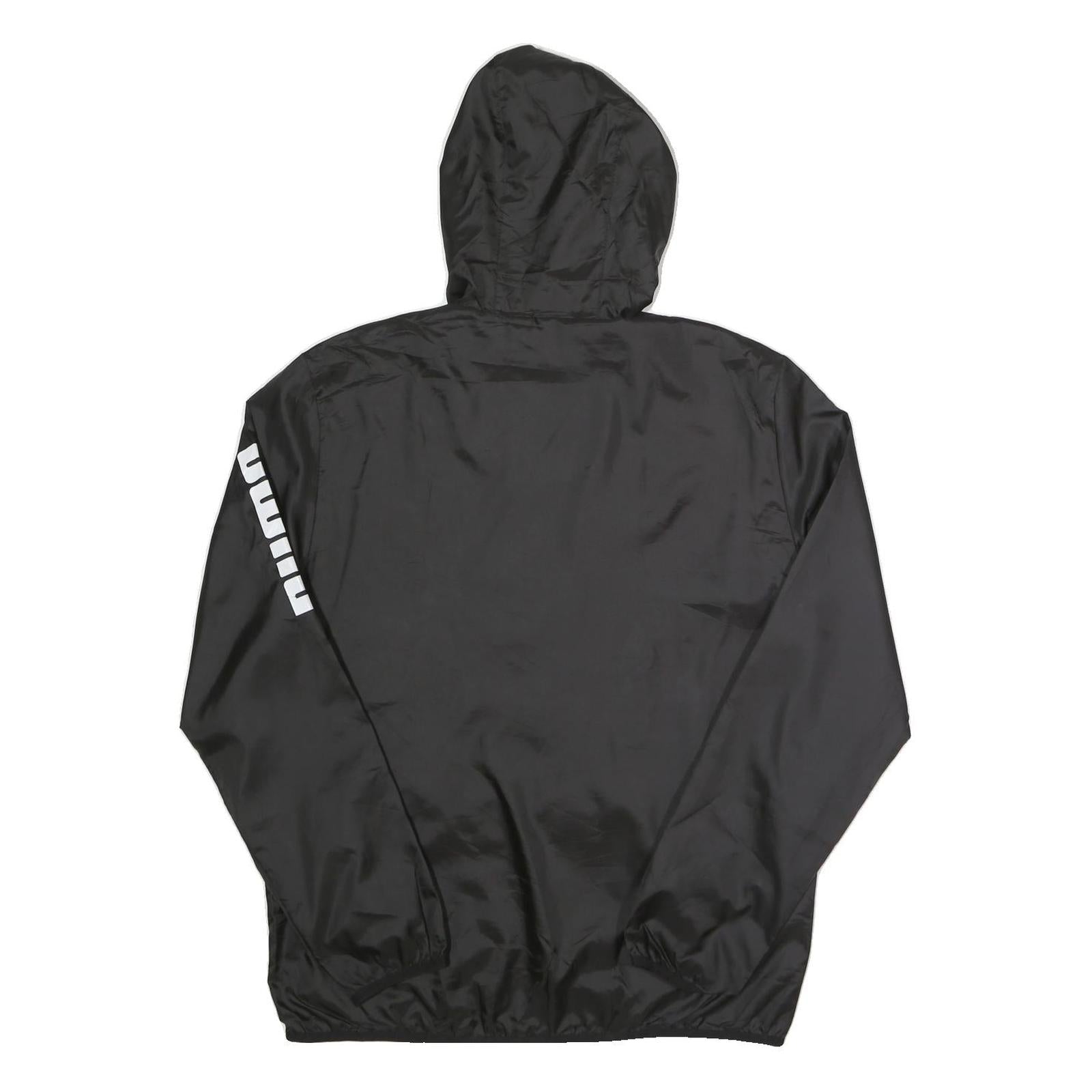 PUMA Mens Black Hoodie Zip Jacket S Polyester Plain Sports Casual Lightweight