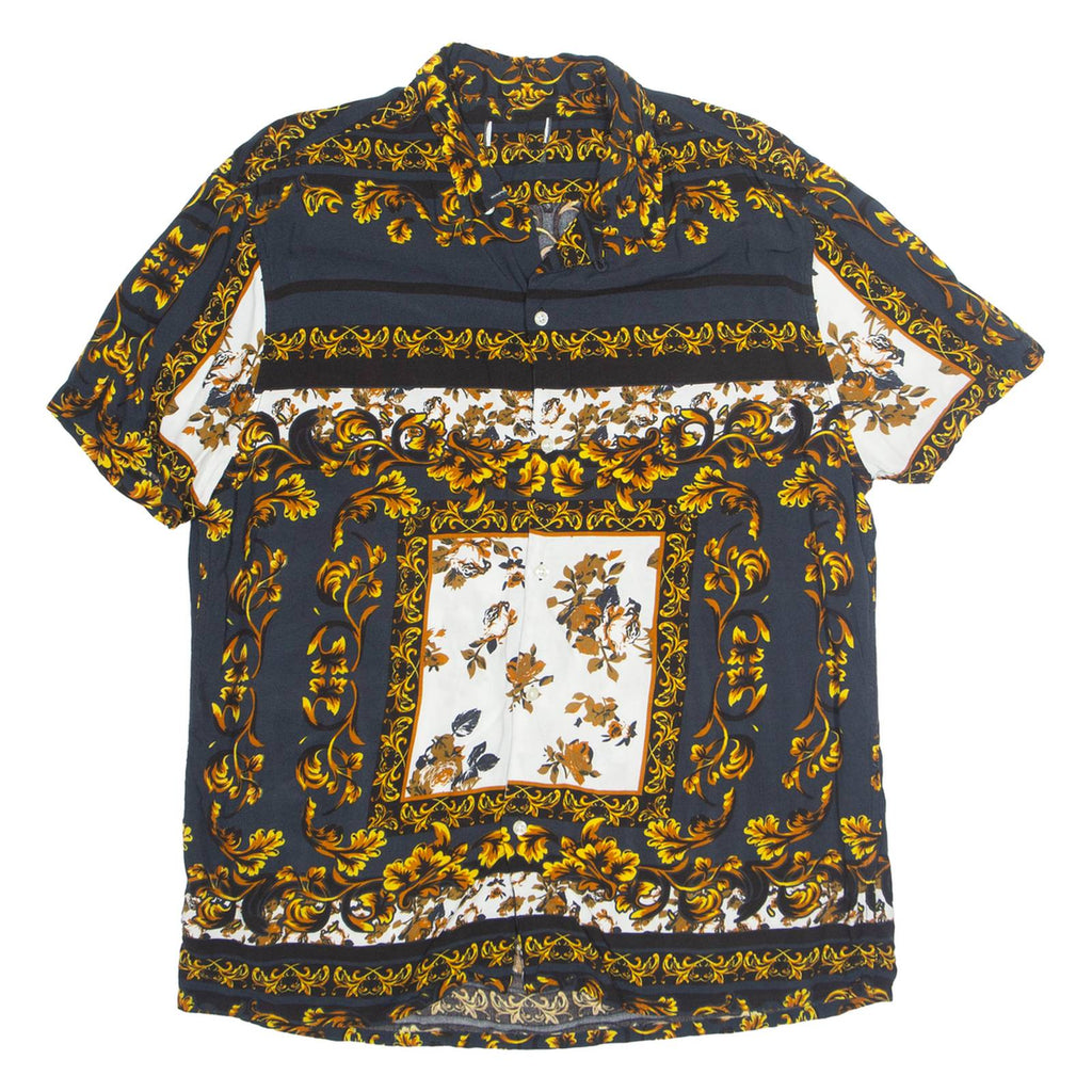 Mens Shirt Beige Floral L