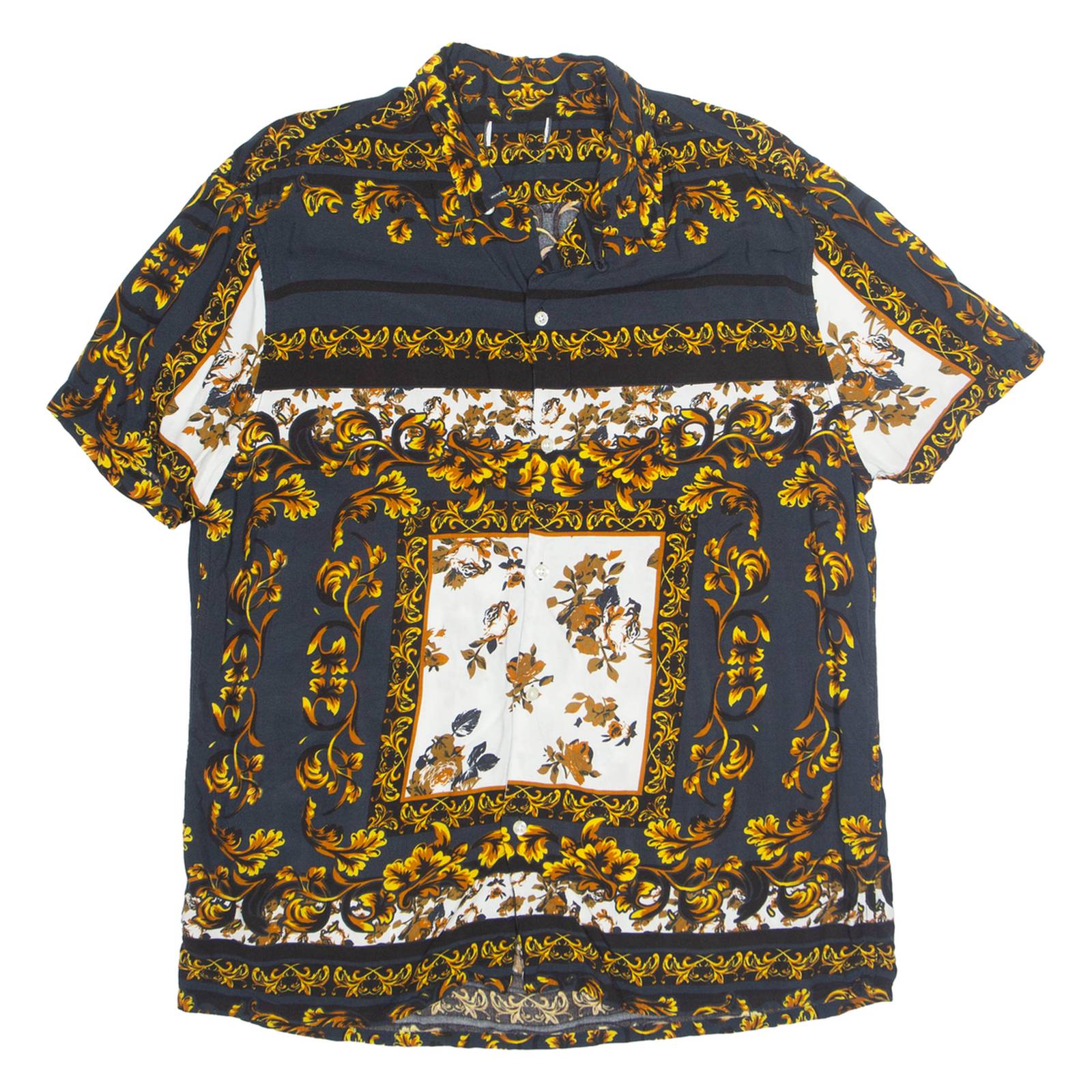 Mens Shirt Beige Floral L