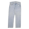 LEVI'S 501 Mens Blue Regular Straight Denim Stone Wash W34 L30 Cotton Blend