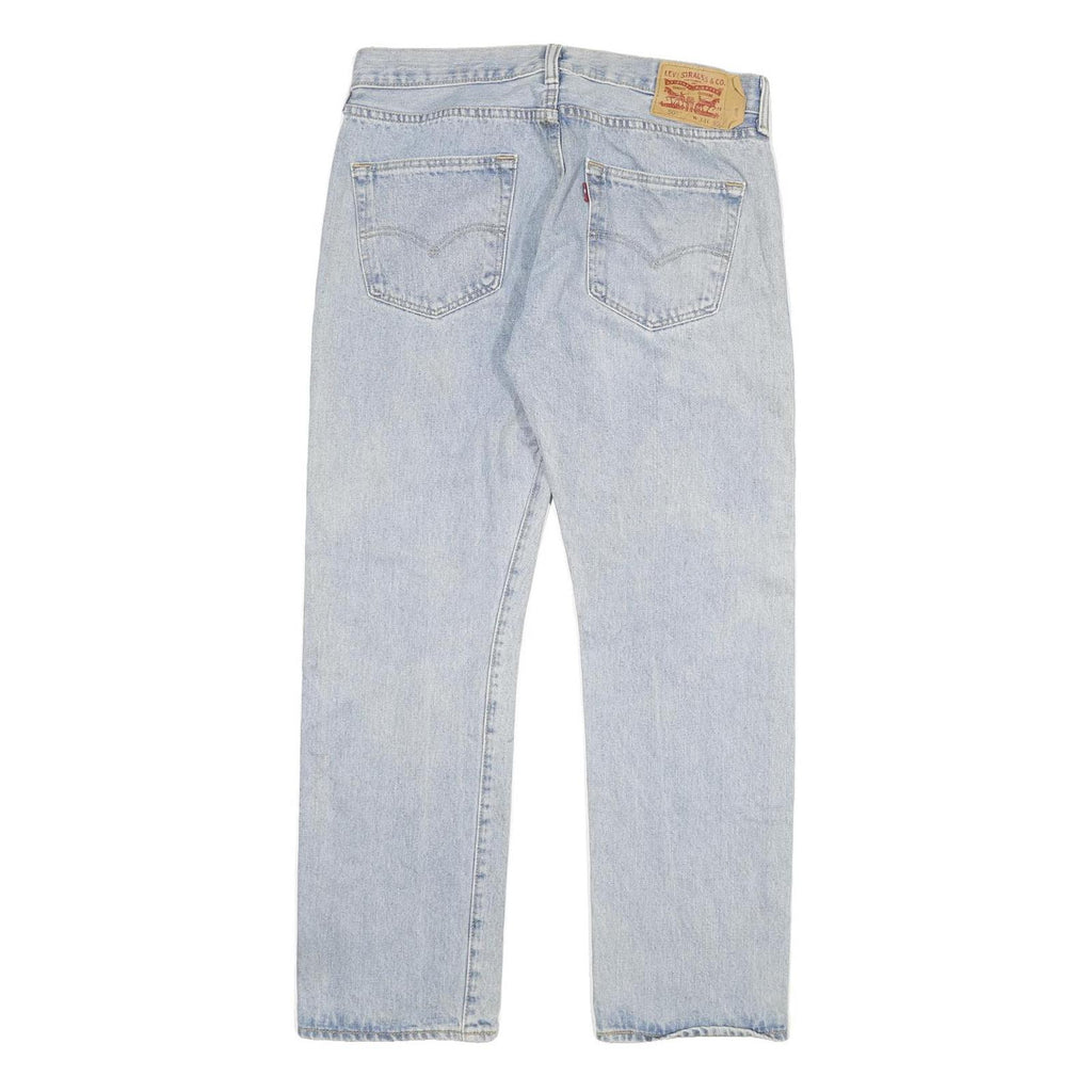 LEVI'S 501 Mens Blue Regular Straight Denim Stone Wash W34 L30 Cotton Blend