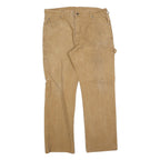 DICKIES Mens Cotton Blend Beige Regular Straight Trousers W36 L32 Workwear